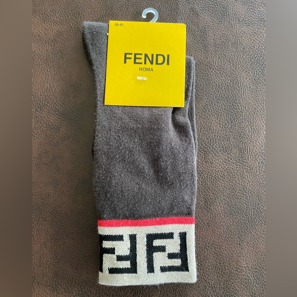 NWT Authentic Fendi Logo Socks